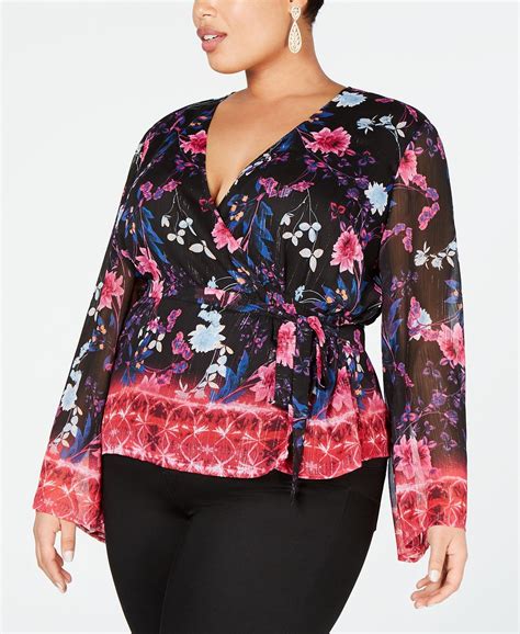 Inc International Concepts Inc Plus Size Printed Wrap Top Created For