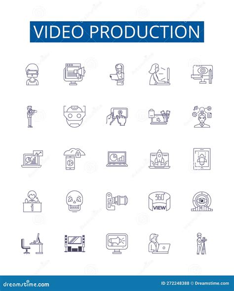 Video Production Line Icons Signs Set Design Collection Of