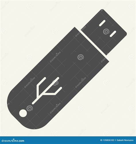 Flash Drive Solid Icon Usb Vector Illustration Isolated On White Stock