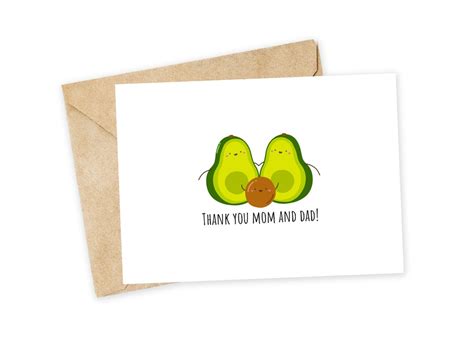 Thank You MOM and DAD Mother's Day Card, Father's Day Card, Parents ...