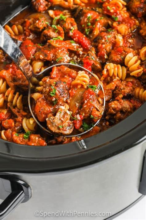 Crock Pot Sausage Pasta Spend With Pennies