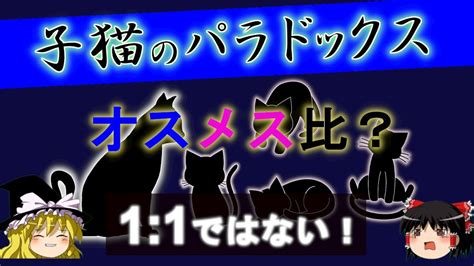 【ゆっくり解説】直感となぜ違う？オスメス比率！子猫のパラドックス Youtube