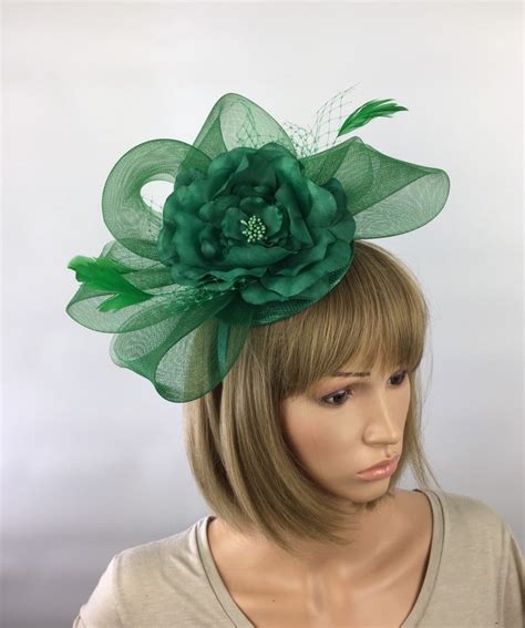 Emerald Green Fascinator Green Flower Wedding Fascinator Green Etsy