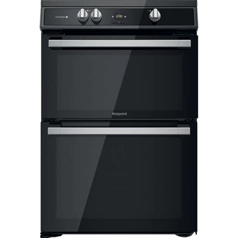 Hotpoint Electric Freestanding Double Cooker Black