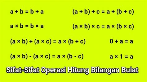 Sifat Sifat Operasi Hitung Bilangan Bulat Dan Contohnya Riset