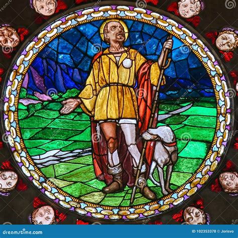 Stained Glass of Saint Roch in Bologna Editorial Stock Photo - Image of ...