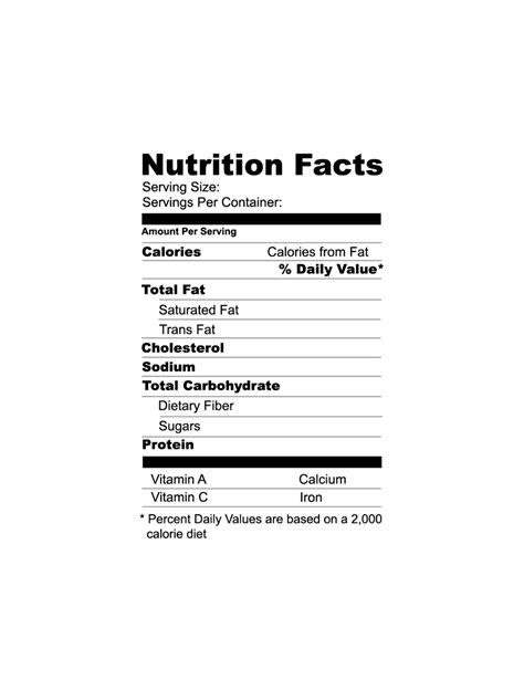 Blank Food Label Template