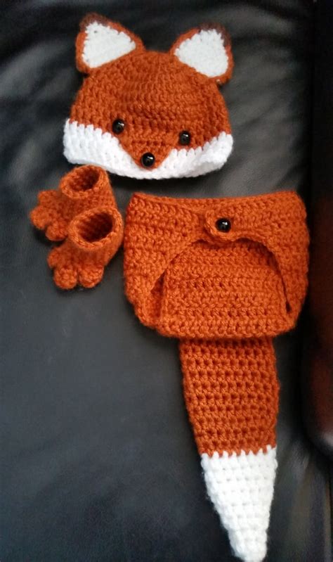 Crochet Newborn Fox Outfit Baby Girl Or Boy Woodland Costume