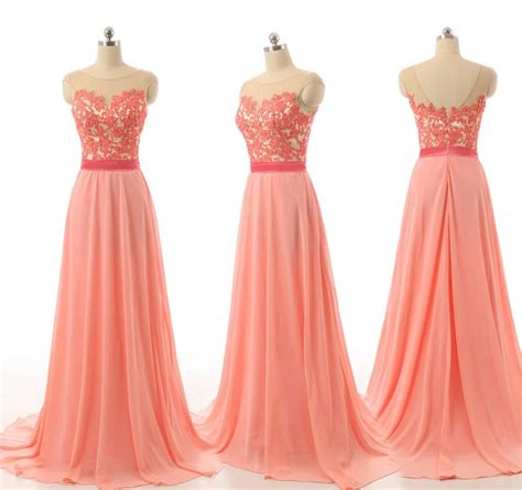 Hot Pink Bridesmaid Dress Cap Sleeve Lace Applique Sheer Boat Neck Half