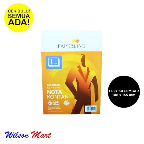 Jual Paperline Nota Kontan Ply Lembar X Mm Di Lapak Wilson