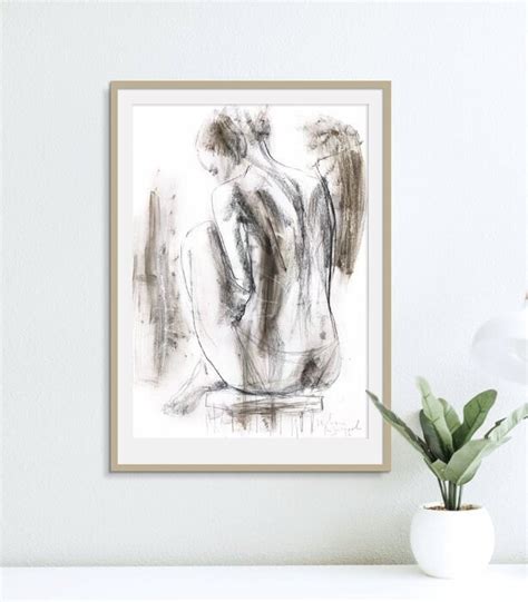Nude Wall Art Fine Art Print Woman Sketch Print Bedroom Etsy