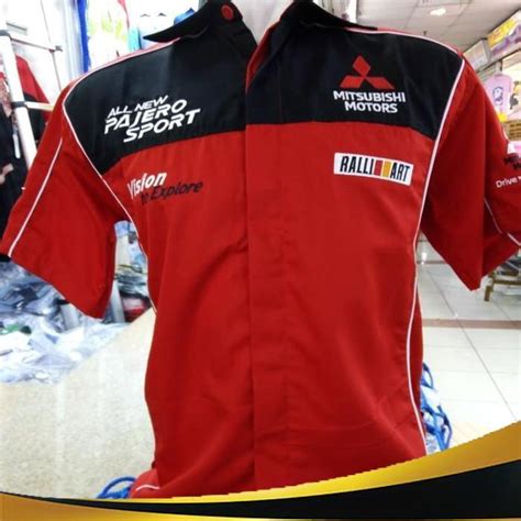 Jual Baju Kemeja Seragam Bordir Otomotif Pajero Sport Merah Hmr