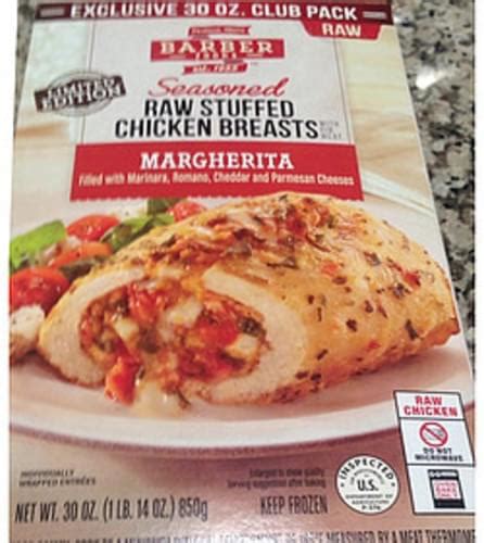 Barber Foods Margherita Raw Stuffed Chicken Breasts 140 G Nutrition Information Innit