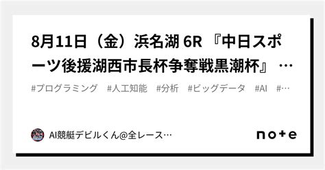 8月11日（金）浜名湖 6r 『中日スポーツ後援湖西市長杯争奪戦黒潮杯』 初日 電投締切[13 56]｜ai競艇デビルくん 全レース3連単380円予想 Aiの機械学習で驚異の的中率＆回収率