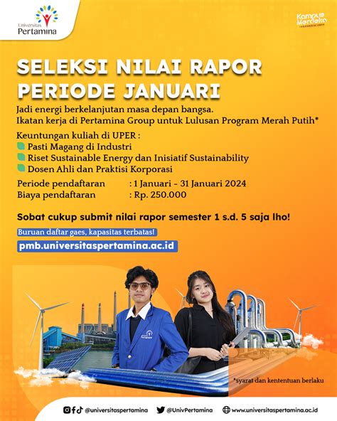 Seleksi Nilai Rapor Periode Januari Pmb Universitas Pertamina