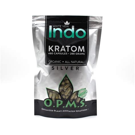 Opms Silver White Vein Indo Kratom Capsules Kratom Library