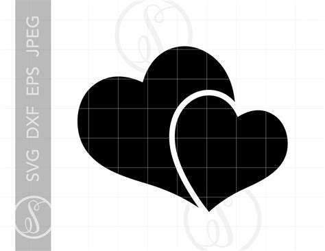 Two Hearts Svg Two Hearts Clipart Two Hearts Silhouette Etsy