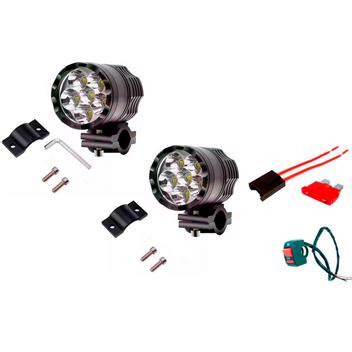 2x Farol De Milha Led Moto 60w 6000k C Suporte Botão Moto UTV