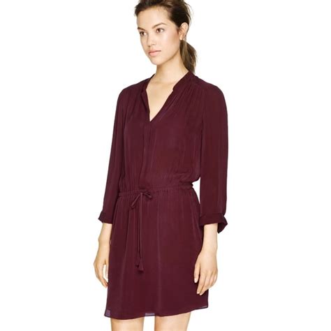 Aritzia Babaton Bennett Dress 100 Silk Maroon Burg Gem