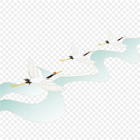 Chinese Crane Vector Hd Png Images Chinese Style Hand Painted Cranes