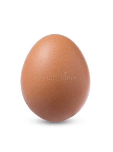 Single Raw Brown Chicken Egg Isolated On White Background Stock Photo