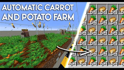 How To Build An Easy And Automatic Carrot And Potato Farm Minecraft