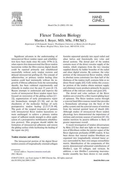 Pdf Flexor Tendon Biology Dokumen Tips