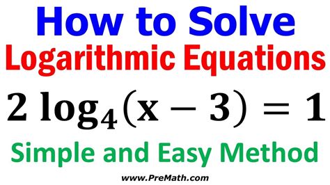 Logarithmic Equations Examples And Solutions