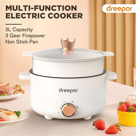 Dreepor Multi Function Electric Cooker Large Capacity Electric Pot Non