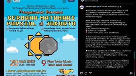 Simak Tata Cara Sholat Gerhana Matahari Terjadi Pada Tanggal 20 April