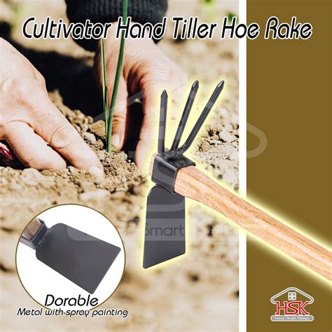 Hoe And Cultivator Hand Tiller Garden Tool Planting Tool And Wooden