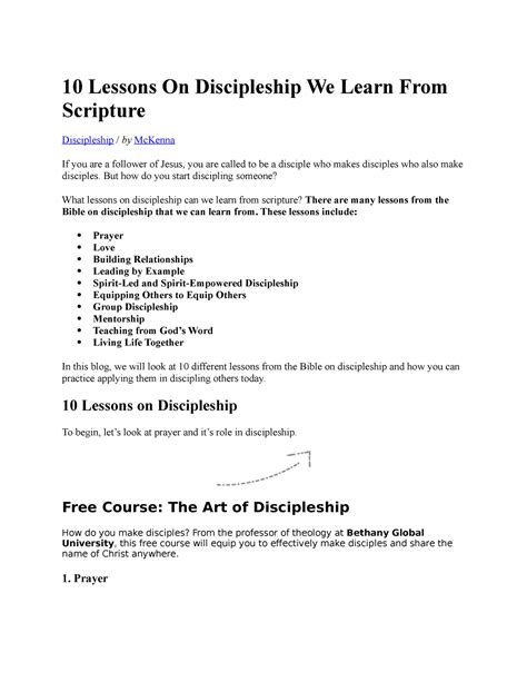 10 Lessons On Discipleship We Learn From Scripture 10 Lessons On