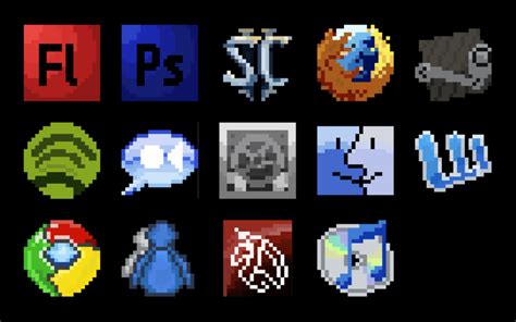 8 Bit Social Media Icons