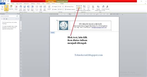 Cara Membuat Kop Surat Resmi Di Word Dengan Logo Dan Text TeknoKerad