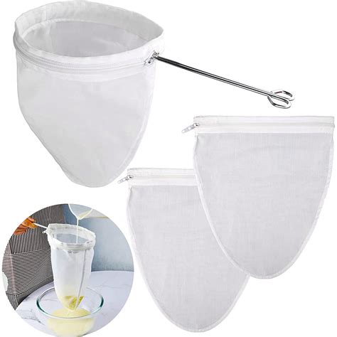 Jetcloudlive 3 Pc Nut Milk Bags Cheese Cloth Fine Mesh Food Sieve For Juicecoffeehoney