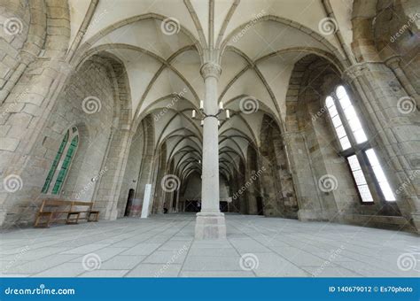 FRANCE LE MONT SAINT MICHEL 2018 AUG: Interior of the Church on the Top ...