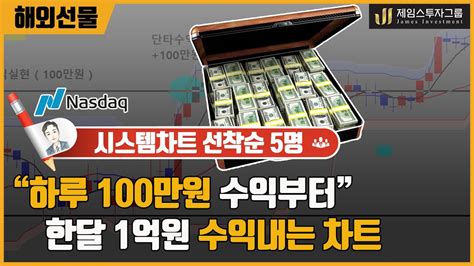 주식투자 해외선물 나스닥 왕초보 하루 100만원수익부터 한달 1억원 수익내는 시스템차트 설치 ★ 선착순 5명 ★ Youtube