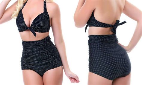 Vintage Bikini Met Hoge Taille Groupon Goods