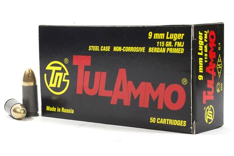 Tula Ammo 9mm Luger 115 Gr FMJ Steel Case 50 Box Sportsman S Outdoor