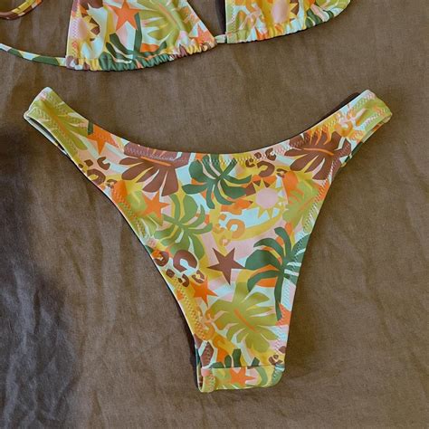 Kulani Kinis Bikini Set Tropical Print Top Depop