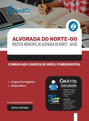 Apostila Prefeitura De Alvorada Do Norte GO Em PDF 2024 Comum Aos