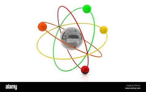 3d atom structure on white background Stock Photo - Alamy