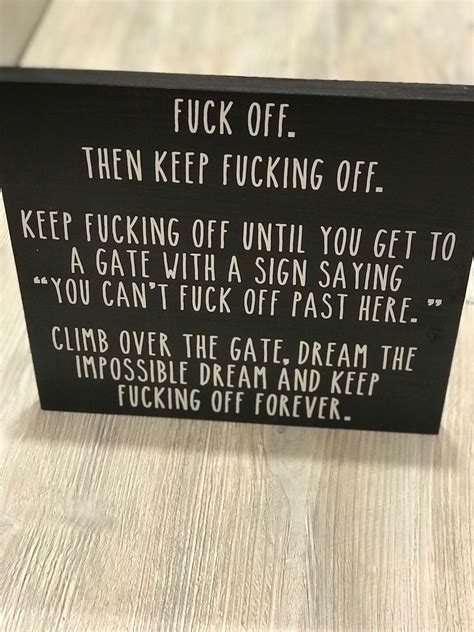 Fuck Off Sign L Fuck Off Quote L Fuck Off Definition Sign L Etsy