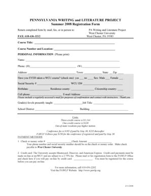 Fillable Online Wcupa Summer08Reg Form Image Wcupa Fax Email Print