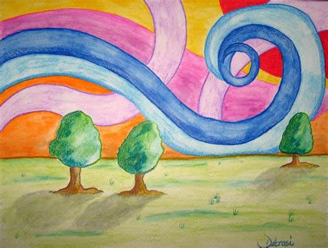 Wind Curl - Abstract Watercolor Painting by Debrosi