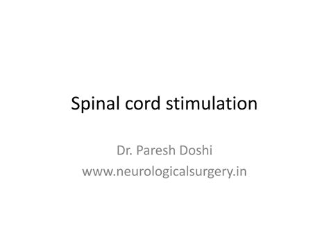 Spinal Cord Stimulation Ppt