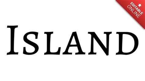 Island Minimalista Negro Con Serifas Sobre Un Fondo Blanco