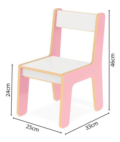 Conjunto Mesa Mesinha E Cadeira Infantil Madeira Rosa Junges Mercado