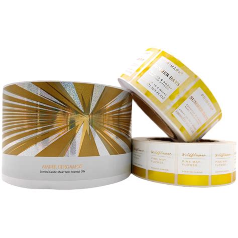 Gold Foil Hot Stamping Labels Custom Self Adhesive Labels Stickers