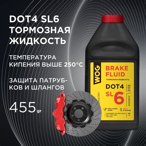 Тормозная жидкость DOT 4 SL6 (Дот 4 класс 6) (+275C) синтетическая для ...